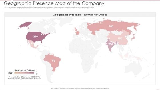 Investment Banking Security Underwriting Pitchbook Geographic Presence Map Of The Company Designs PDF