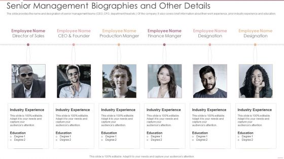 Investment Banking Security Underwriting Pitchbook Senior Management Biographies And Other Details Microsoft PDF Investment Banking Security Underwriting Pitchbook Senior Management Biographies And Other Details Microsoft PDF