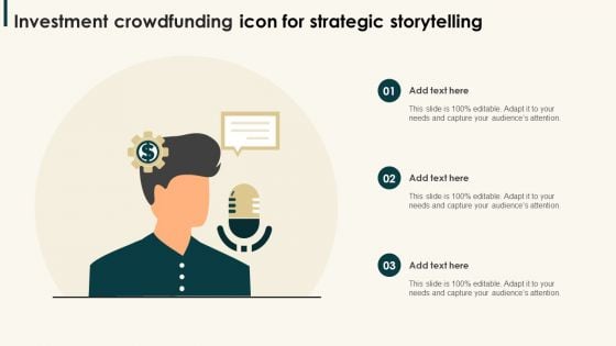 Investment Crowdfunding Icon For Strategic Storytelling Ideas PDF