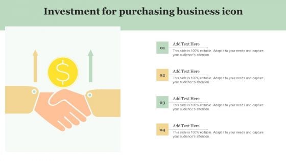 Investment For Purchasing Business Icon Topics PDF