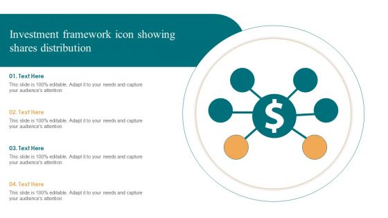 Investment Framework Icon Showing Shares Distribution Mockup PDF