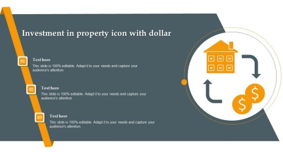 Investment In Property Icon With Dollar Portrait PDF