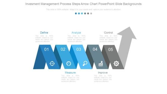 Investment Management Process Steps Arrow Chart Powerpoint Slide Backgrounds