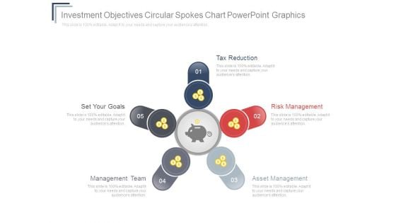 Investment Objectives Circular Spokes Chart Powerpoint Graphics Investment Objectives Circular Spokes Chart Powerpoint Graphics