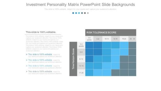 Investment Personality Matrix Powerpoint Slide Backgrounds