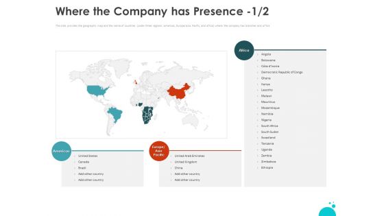 Investment Pitch For Aftermarket Where The Company Has Presence Ppt PowerPoint Presentation Portfolio Smartart PDF