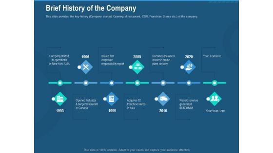 Investment Pitch To Generate Capital From Series B Venture Round Brief History Of The Company Sample PDF Investment Pitch To Generate Capital From Series B Venture Round Brief History Of The Company Sample PDF