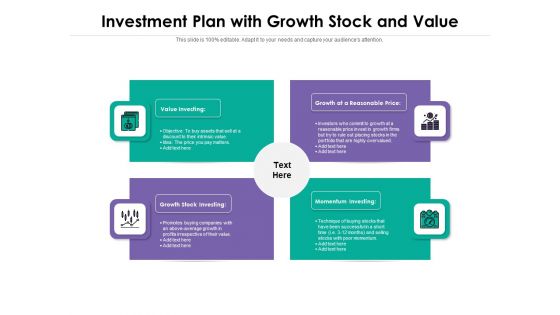 Investment Plan With Growth Stock And Value Ppt PowerPoint Presentation Gallery Background Image PDF