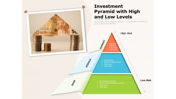 Investment Pyramid With High And Low Levels Ppt PowerPoint Presentation Gallery Influencers PDF