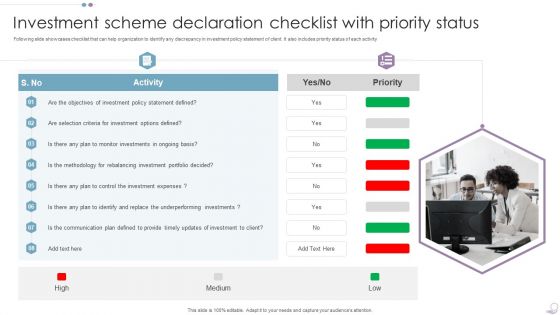 Investment Scheme Declaration Checklist With Priority Status Slides PDF