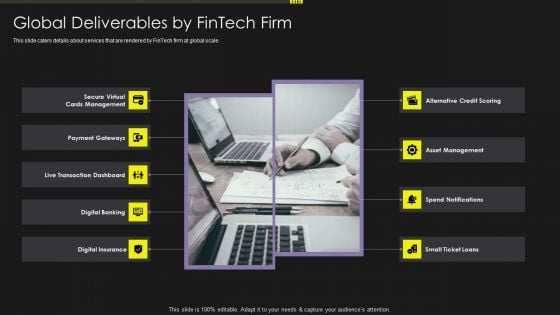 Investment Service Provider Capital Raising Elevator Global Deliverables By Fintech Firm Designs PDF