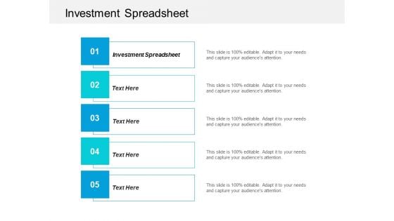 Investment Spreadsheet Ppt PowerPoint Presentation Portfolio Diagrams Cpb
