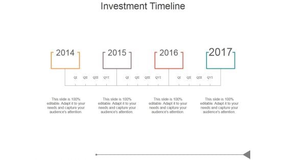 Investment Timeline Ppt PowerPoint Presentation Graphics