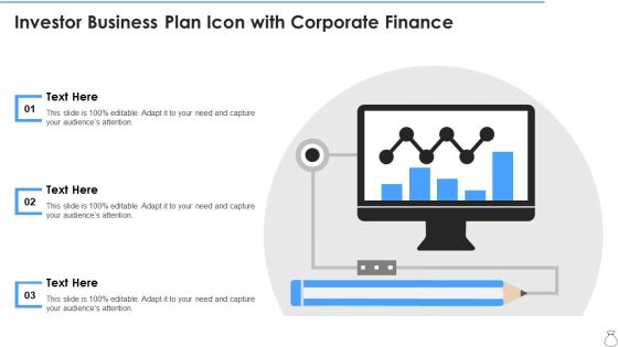 Investor Business Plan Icon With Corporate Finance Portrait PDF