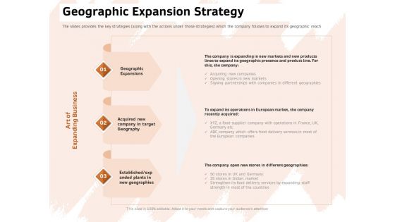 Investor Deck For Capital Generation From Substitute Funding Options Geographic Expansion Strategy Demonstration PDF