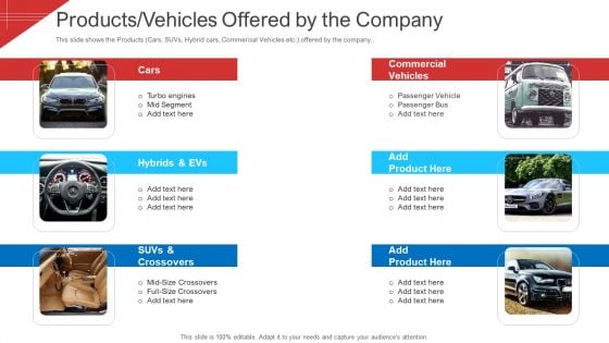 Investor Deck To Arrange Funds From Short Term Loan Products Vehicles Offered By The Company Graphics PDF