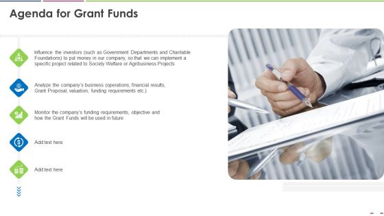 Investor Deck To Increase Grant Funds From Public Corporation Agenda For Grant Funds Information PDF