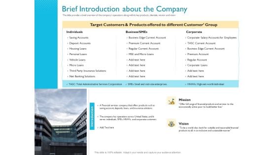 Investor Funding Deck For Hybrid Financing Brief Introduction About The Company Ppt File Microsoft PDF