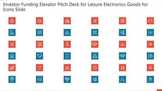 Investor Funding Elevator Pitch Deck For Leisure Electronics Goods For Icons Slide Guidelines PDF