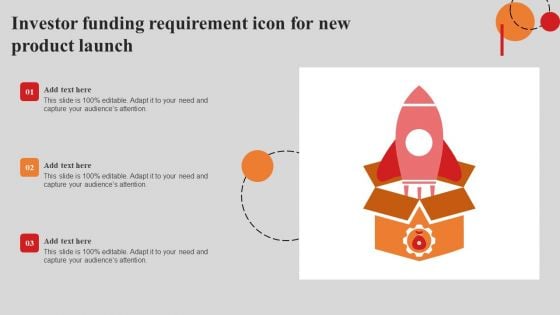 Investor Funding Requirement Icon For New Product Launch Guidelines PDF