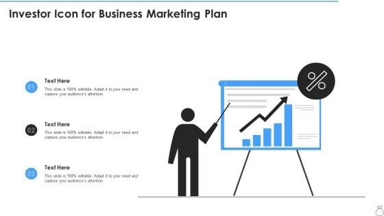 Investor Icon For Business Marketing Plan Introduction PDF