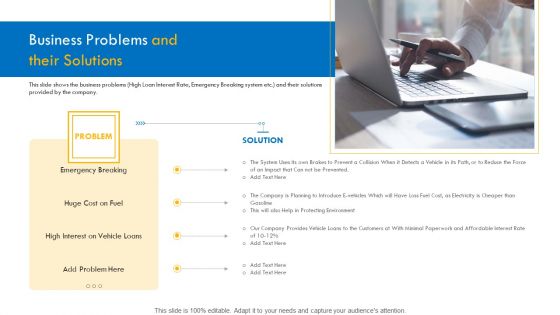 Investor Pitch Deck For Interim Financing Business Problems And Their Solutions Portrait PDF