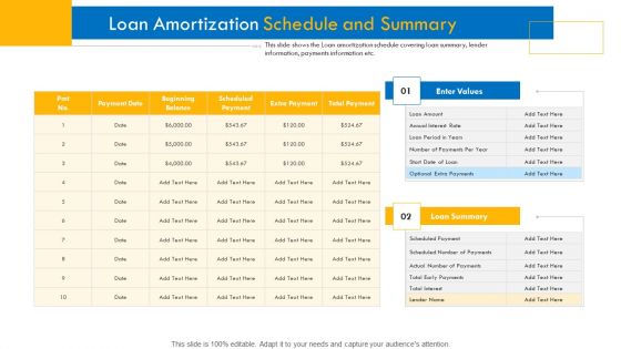 Investor Pitch Deck For Interim Financing Loan Amortization Schedule And Summary Pictures PDF