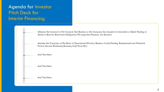 Investor Pitch Deck For Interim Financing Ppt PowerPoint Presentation Complete Deck With Slides