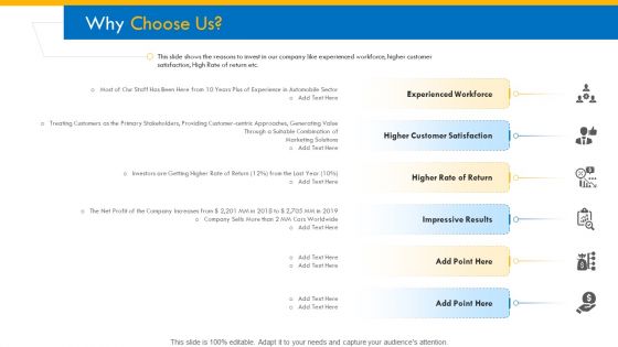 Investor Pitch Deck For Interim Financing Why Choose Us Inspiration PDF
