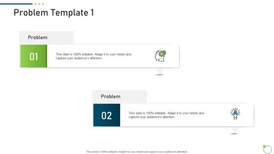 Investor Pitch Deck New Venture Capital Raising Problem Template 1 Icons PDF