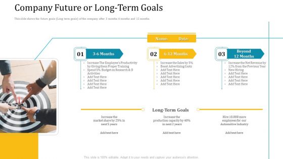 Investor Pitch Deck Short Term Caveat Loan Company Future Or Long Term Goals Brochure PDF