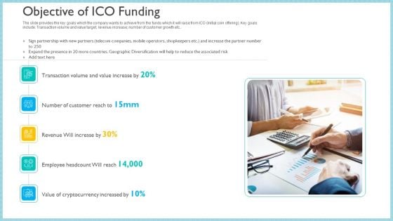 Investor Pitch Deck To Generate Capital From Initial Currency Offering Objective Of ICO Funding Topics PDF