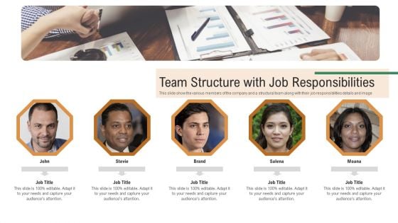 Investor Pitch Deck To Generate Venture Capital Funds Team Structure With Job Responsibilities Pictures PDF