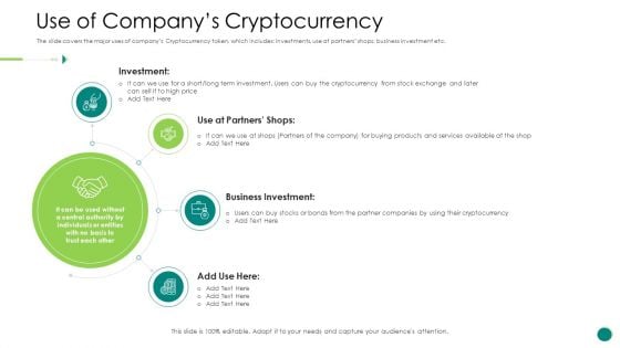 Investor Pitch Gain Funding From ICO Use Of Companys Cryptocurrency Ideas PDF