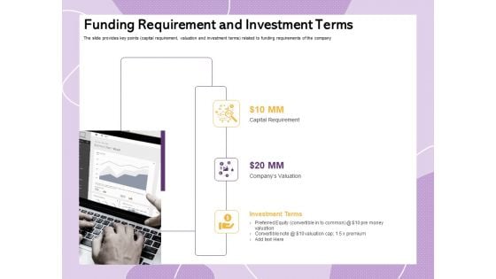 Investor Presentation For Society Funding Funding Requirement And Investment Terms Sample PDF