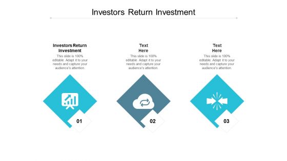 Investors Return Investment Ppt PowerPoint Presentation Pictures Background Cpb