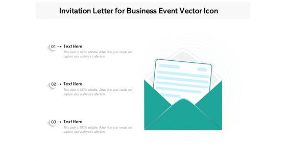 Invitation Letter For Business Event Vector Icon Ppt PowerPoint Presentation Professional Aids PDF
