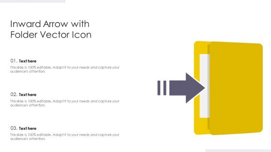 Inward Arrow With Folder Vector Icon Ppt PowerPoint Presentation File Designs PDF