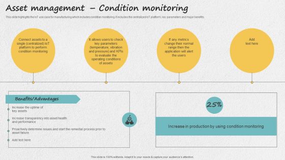 Iot Applications For Manufacturing Industry Asset Management Condition Monitoring Inspiration PDF