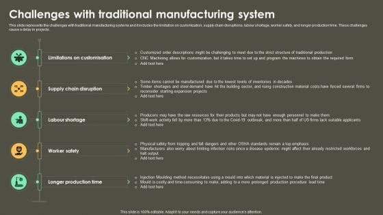 Iot Integration In Manufacturing Challenges With Traditional Manufacturing System Diagrams PDF