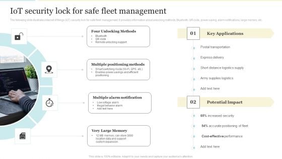 Iot Security Lock For Safe Fleet Management Mockup PDF