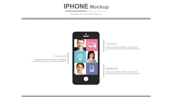 Iphone With Candidate Profiles And Pictures Powerpoint Slides