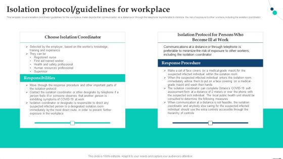 Isolation Protocol Guidelines For Workplace Pandemic Company Playbook Information PDF Isolation Protocol Guidelines For Workplace Pandemic Company Playbook Information PDF