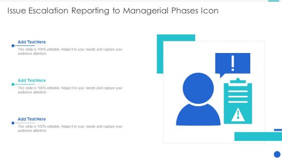 Issue Escalation Reporting To Managerial Phase Icon Pictures PDF