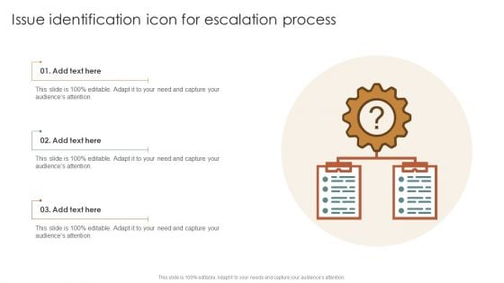 Issue Identification Icon For Escalation Process Icons PDF