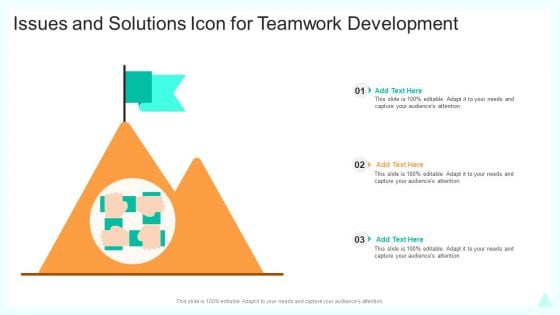 Issues And Solutions Icon For Teamwork Development Structure PDF