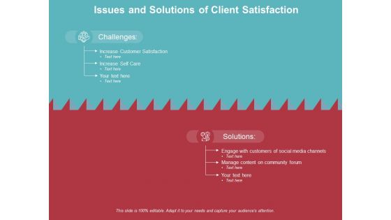 Issues And Solutions Of Client Satisfaction Ppt PowerPoint Presentation Styles Information
