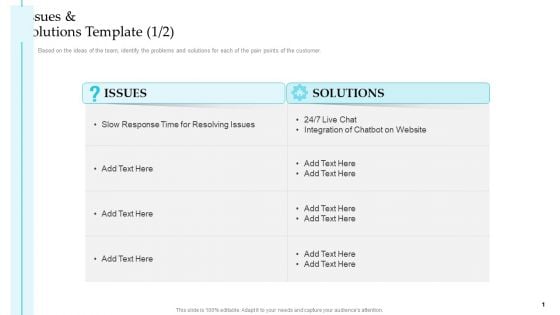 Issues And Solutions Template Issues Steps To Improve Customer Engagement For Business Development Summary PDF