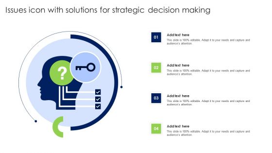 Issues Icon With Solutions For Strategic Decision Making Download PDF