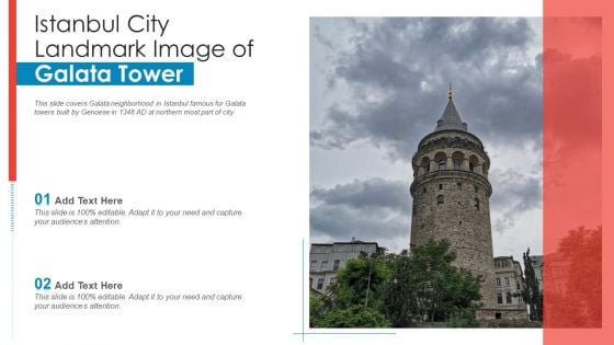 Istanbul City Landmark Image Of Galata Tower PowerPoint Presentation PPT Template PDF